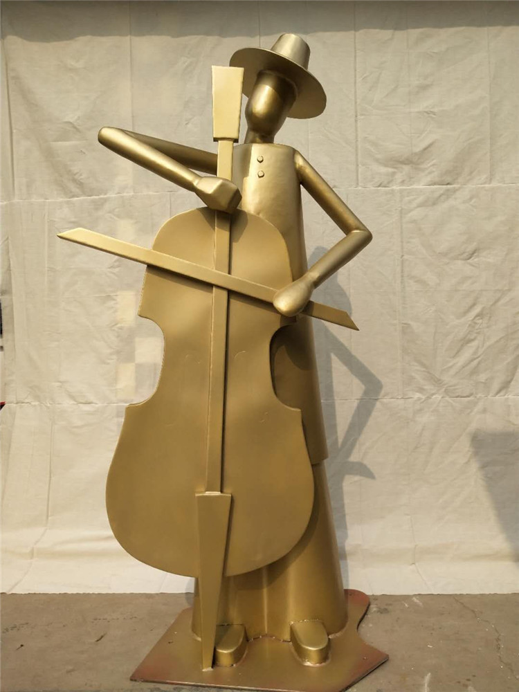 锻铜拉大提琴人物雕塑，守候雕塑，恒大专用