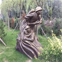 消防小品雕塑，消防员救火情景雕塑