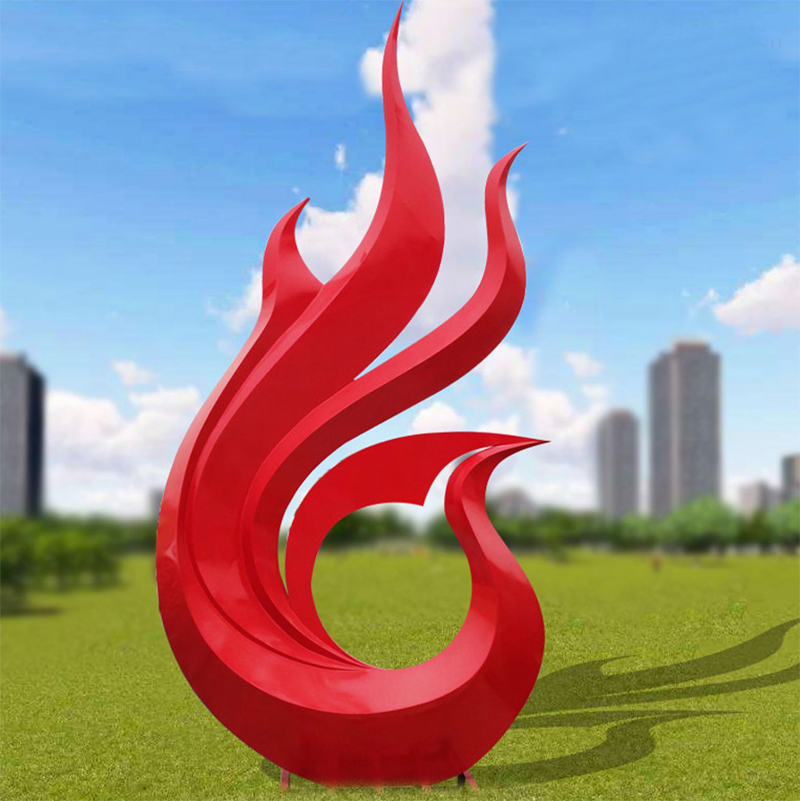 不锈钢抽象金凤凰园林雕塑