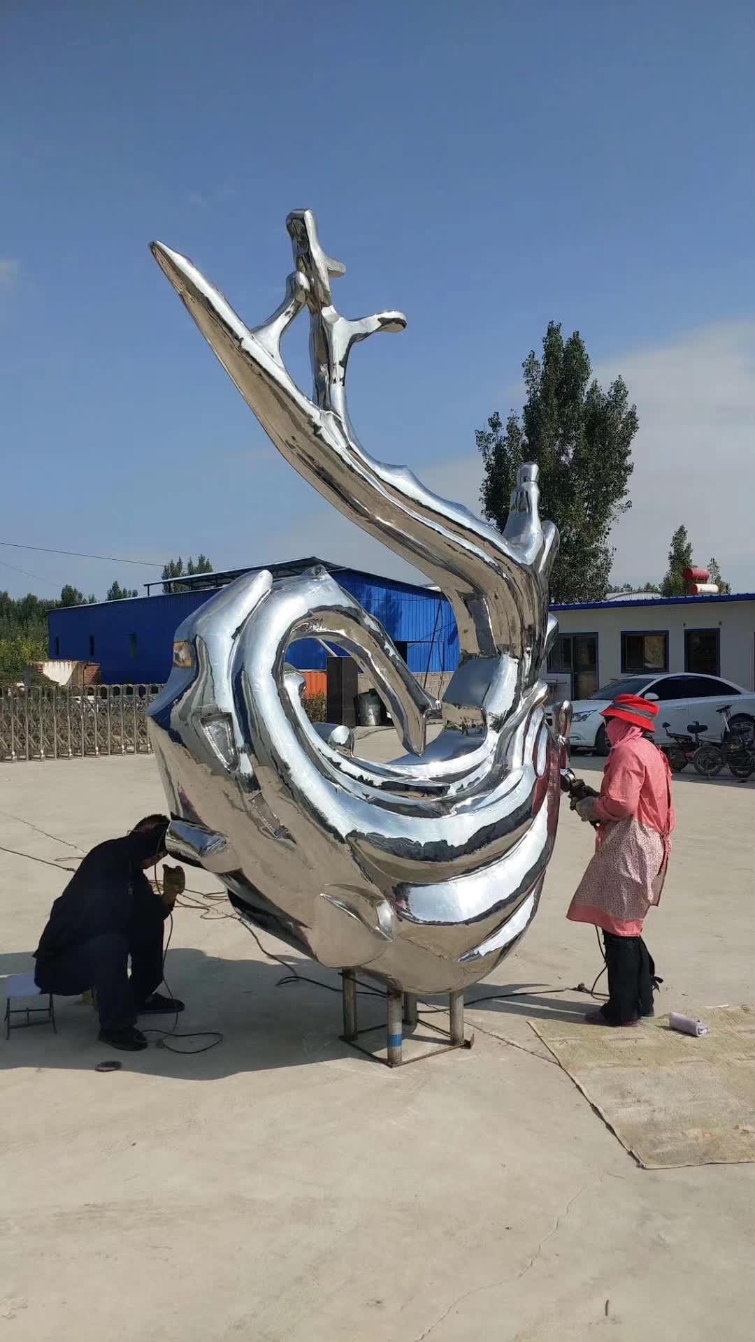 不锈钢浪花景观雕塑