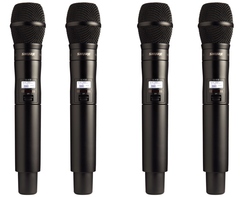 shure ulxd24q/ksm9 舒尔一拖四手持无线麦克风 四通道手持无线话