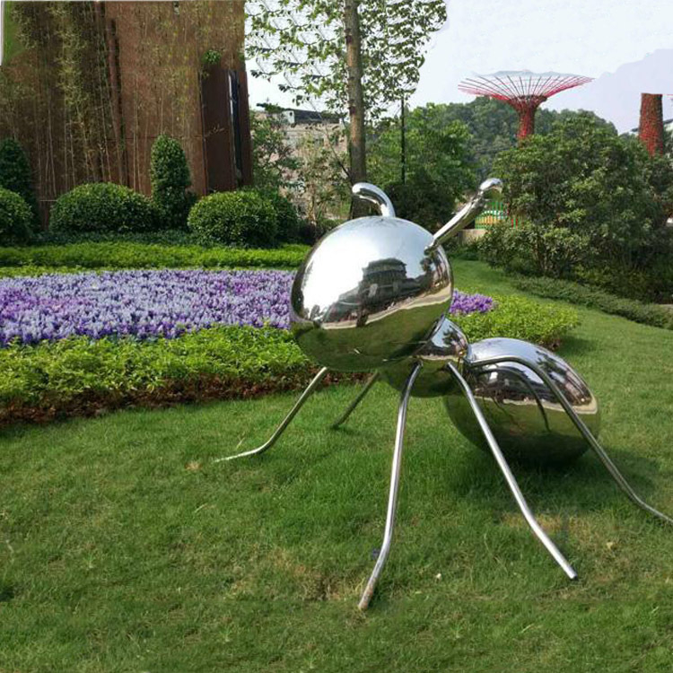 不锈钢蚂蚁雕塑 镜面蚂蚁不锈钢雕塑制作