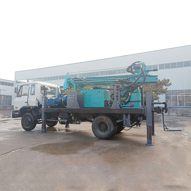 300米车载式钻井机 液压柴油气动水井钻机 冲击式凿岩设备