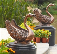 铸铜喷水天鹅雕塑 天鹅喷水铜雕 恒大地产专用