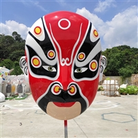 壁挂玻璃钢脸谱雕塑摆件 戏剧人物脸谱雕塑