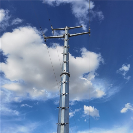 浙江钢结构电线杆 双回路35kv电力钢杆 高压电线杆间距