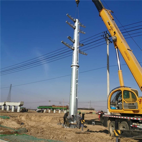 双回路直线电力钢管杆 同塔双回路 15米电力钢管杆厂家批发
