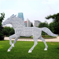 厂家定制铁艺镂空马雕塑 不锈钢镂空马雕塑加工