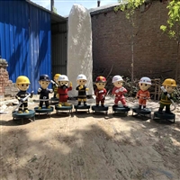 玻璃钢卡通消防员雕塑 消防战士雕塑