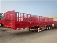 仓栏半挂车 13米平板高栏 轻型高地板