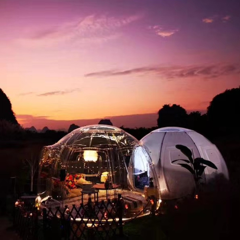 青海茶卡盐湖星空酒店民宿餐厅透明星空屋建造厂家圆屋