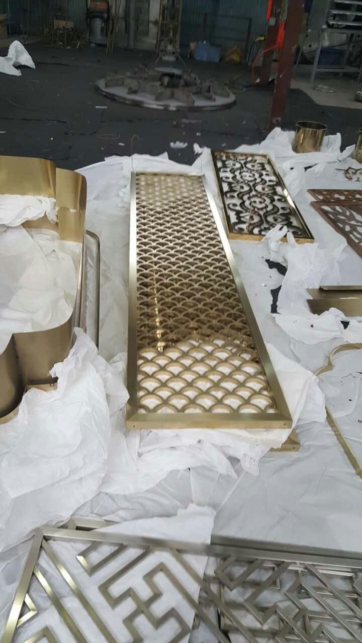 古铜色抗指纹铝合金屏风不锈钢屏风隔断定制