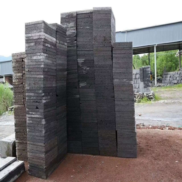 河北供应 黑洞石板材 园林火山岩石材 火山石板材 数目齐全