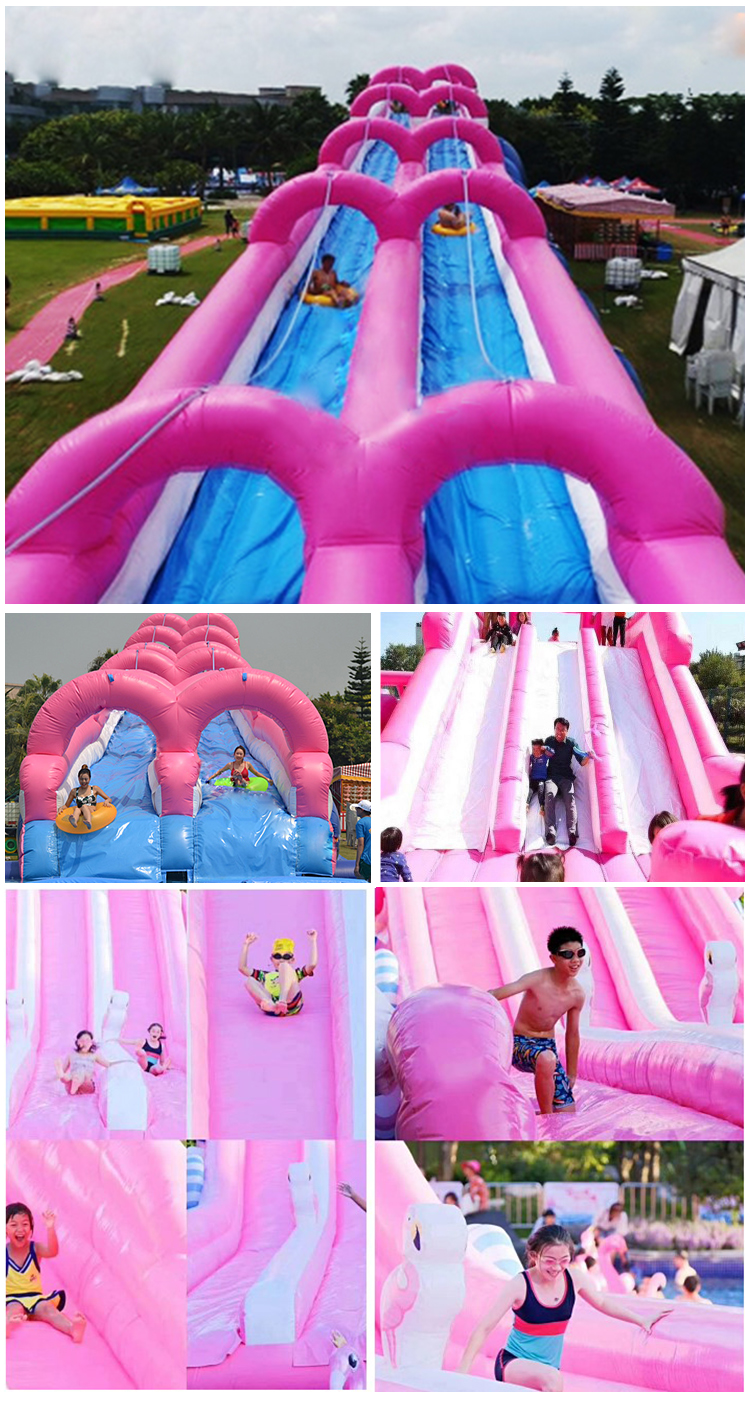 室外大型充气闯关蹦蹦床粉红陆地闯关组合滑梯赛道冲关