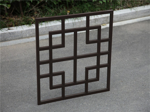 售楼部铝窗格 现代新中式铝方管花格