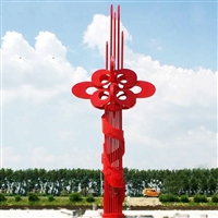 不锈钢中国结雕塑，广场中国结主题不锈钢雕塑