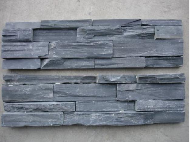 青石板毛条石青石板自然边条石青石板天然边条石青石黑色毛边