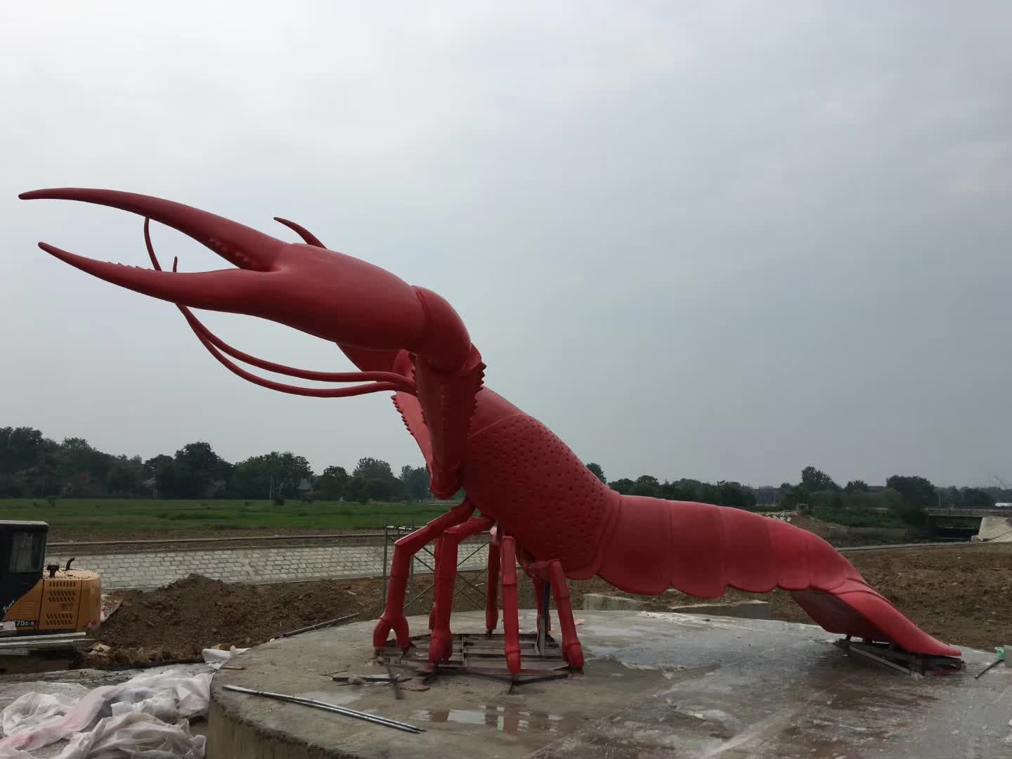 小龙虾景观不锈钢雕塑