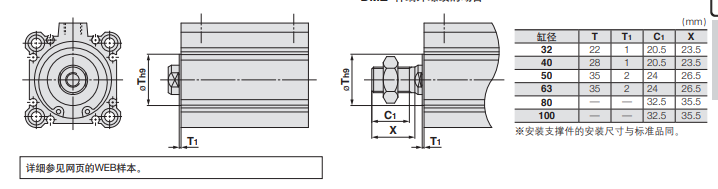 日本SMC薄型气缸CDQ2B32-10D