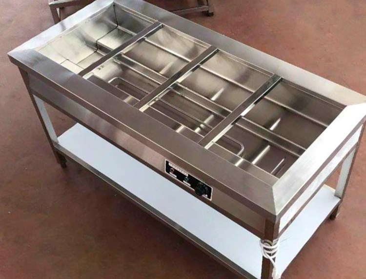 新式售饭台饭菜保温板双层保温饭盒保温售饭台快餐保温台