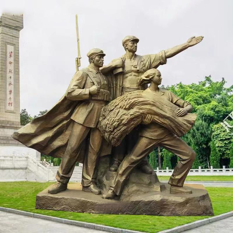 革命红军铜雕