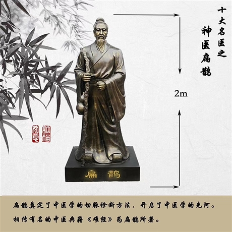 玻璃钢扁鹊雕塑 古代四大名医雕塑 中医主题人物雕塑厂家直销