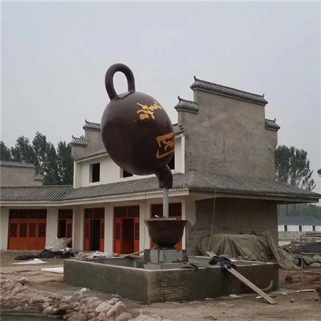 玻璃钢茶壶雕塑，悬壶雕塑，天壶制作厂家