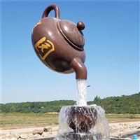 天壶制作厂家，悬空流水茶壶雕塑