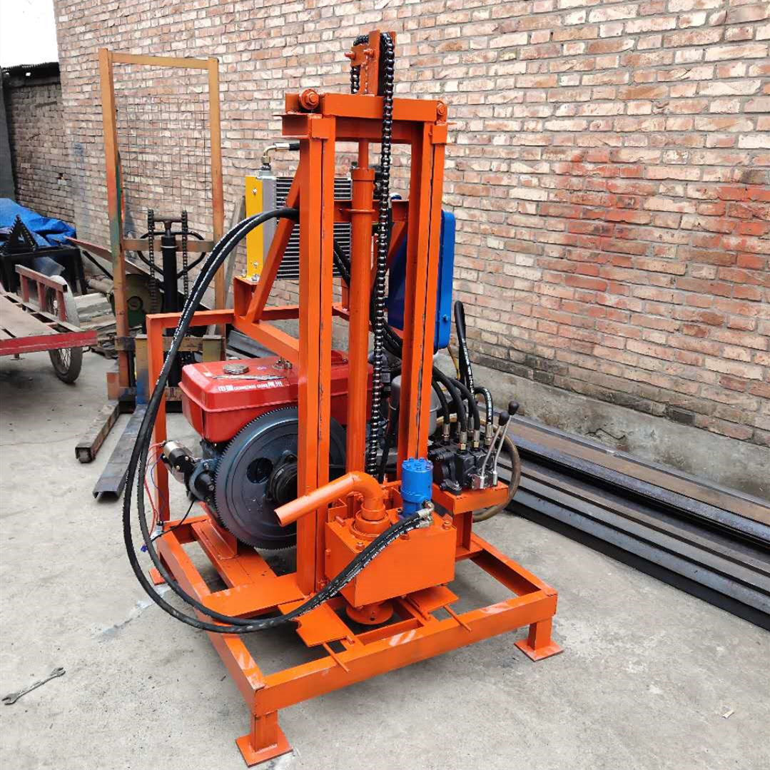 镇上野外小型打井机自动柴油液压钻井机厂区农村100米机器设备