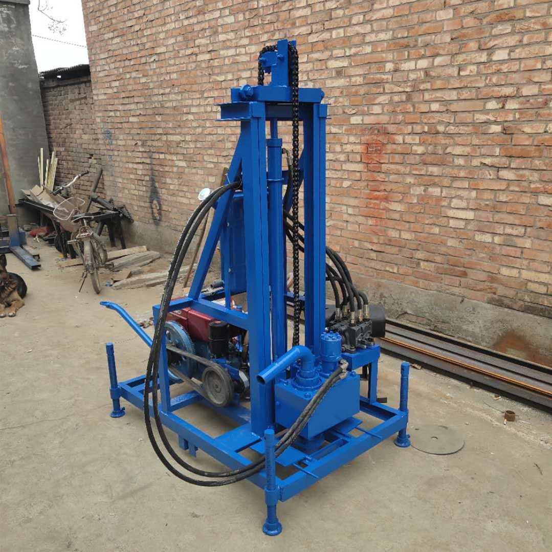 镇上野外小型打井机自动柴油液压钻井机厂区农村100米机器设备