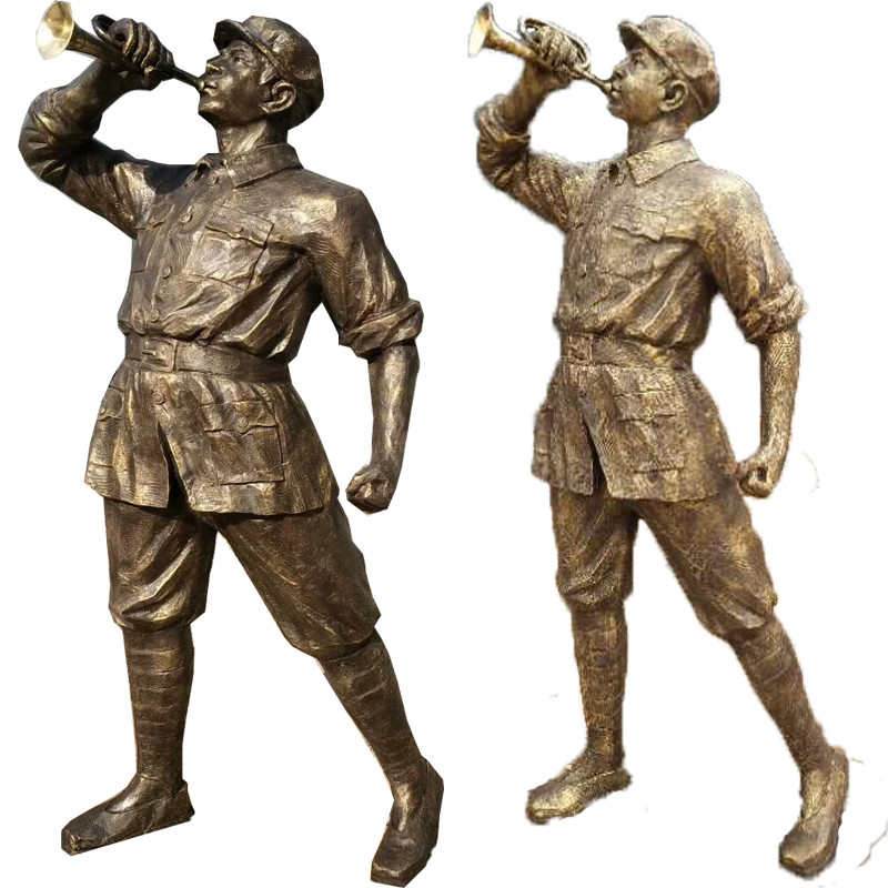 红军吹集结号铜雕