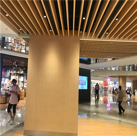 商场百货超市弧形铝方通吊顶造型铝方通效果