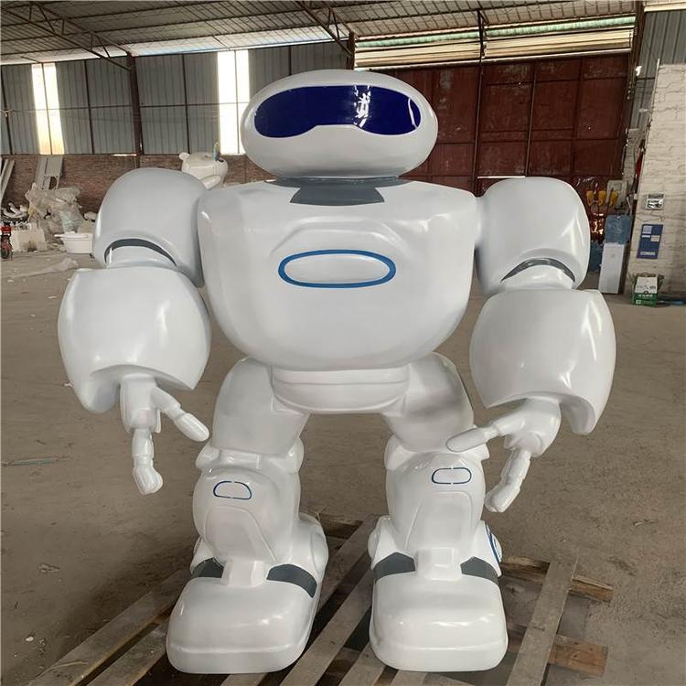 广州迎宾智能机器人雕塑 企业形象玻璃钢机器人