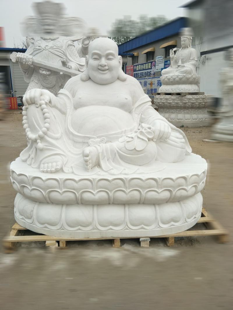 汉白玉坐式弥勒佛石雕