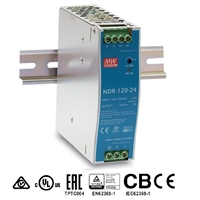明纬开关电源NDR和EDR超窄导轨系列120W-24V型号差别