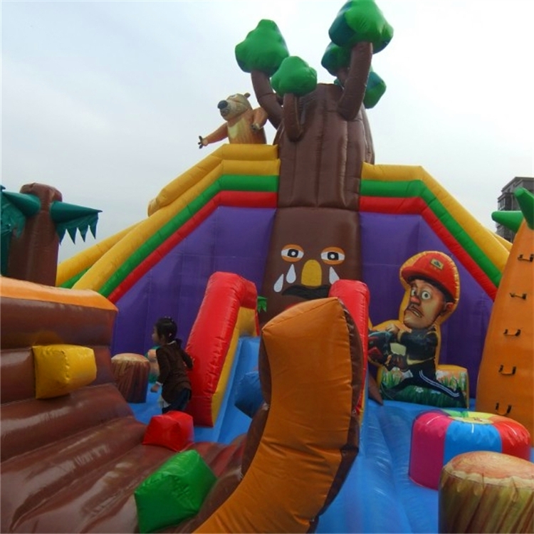 赶庙会摆摊充气滑梯价格 童朔游乐儿童充气大滑梯价格