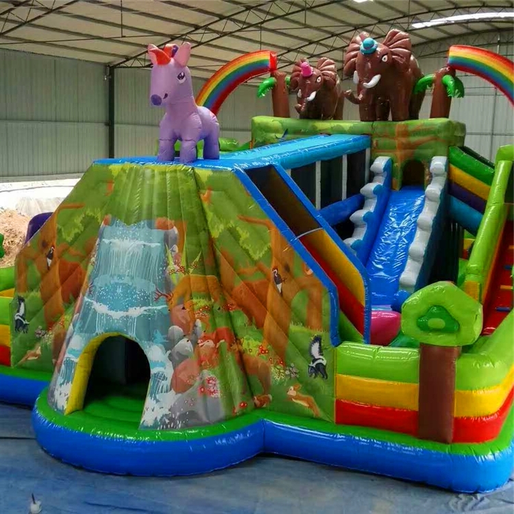 赶庙会摆摊充气滑梯价格 童朔游乐儿童充气大滑梯价格