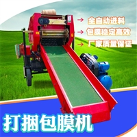 养牛饲草打捆机 套袋装料压块机 双缠膜自动打包机
