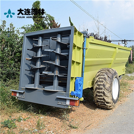 工厂定制双竖绞龙抛粪施肥车 粪块状扬粪机