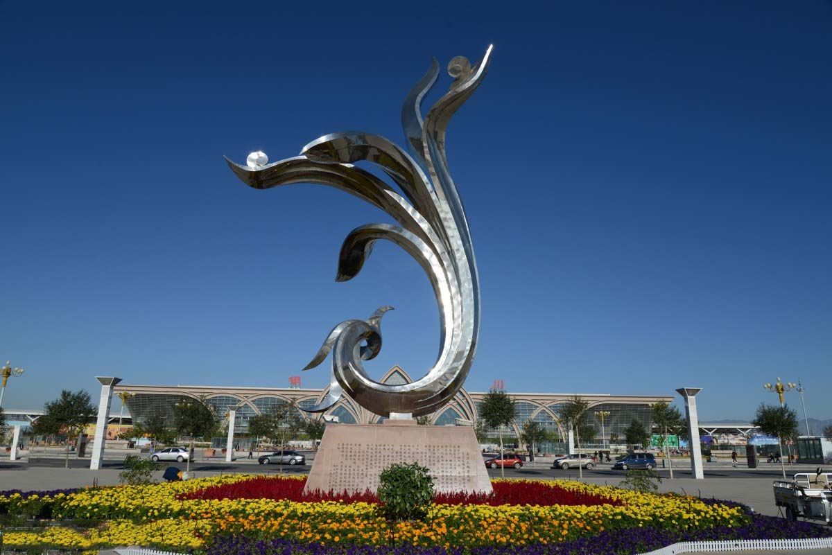 广场凤凰不锈钢景观雕塑