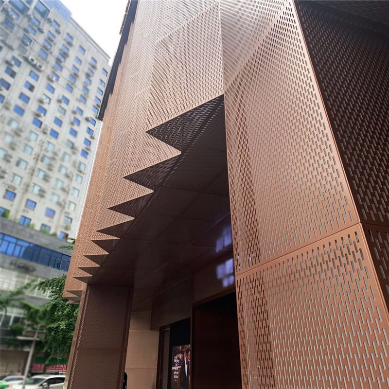 汽车店外墙装饰冲孔网 吸音墙铝板网 六角孔金属装饰网片