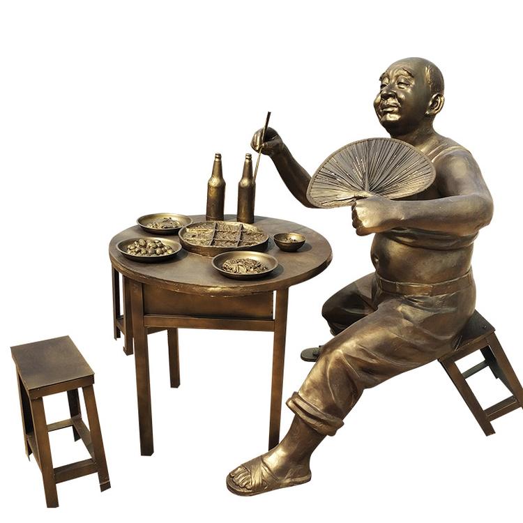 乡村情景磨豆腐人雕塑宏骏农耕文化小品雕塑