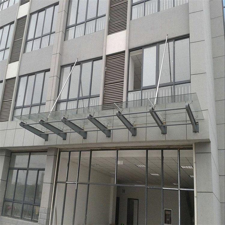 重庆钢结构玻璃雨棚 玻璃雨棚厂家定制安装