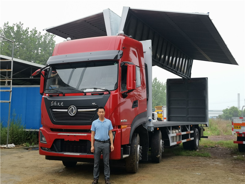 湖北虹昌达再接16台东风天龙9米6飞翼车批量订单