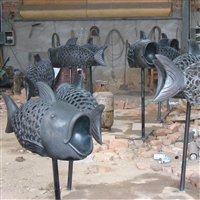 铜鱼雕塑 厂家加工定制铸铜鱼雕塑