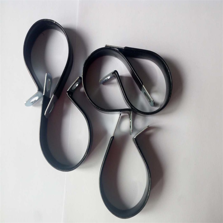 九江批发铁镀锌p型浸塑管夹汽车浸塑油管卡Φ64浸塑包胶车架线夹