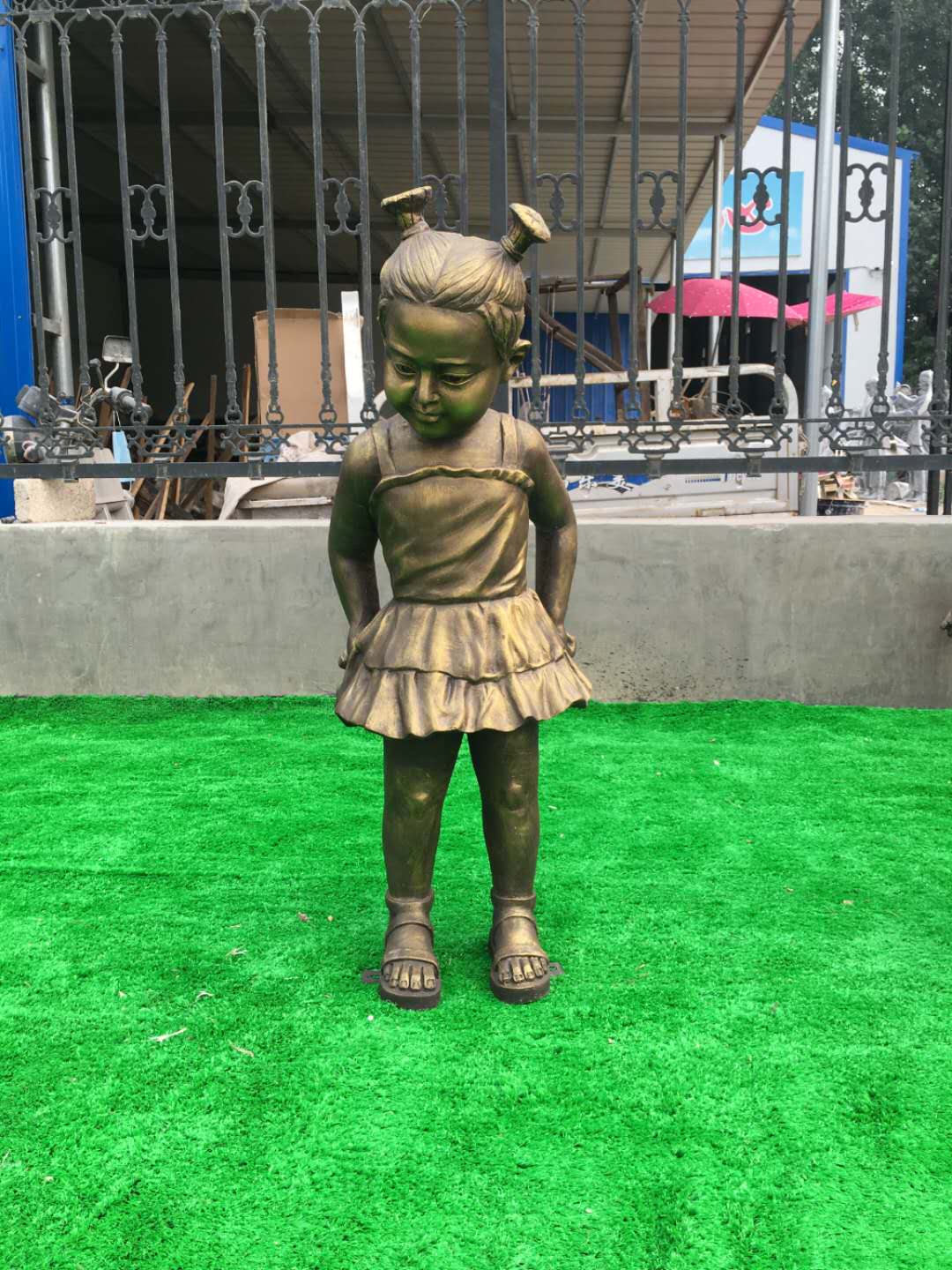 玻璃钢铸铜雕塑 民风民俗人物雕塑 小孩游戏 现货