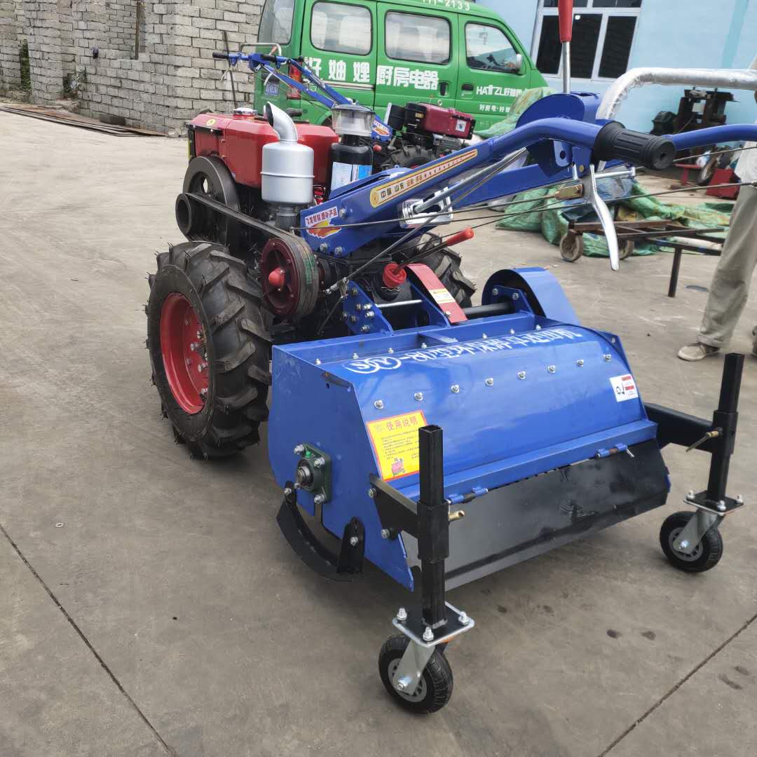 德硕山地开荒碎草还田机灵活转向灭草还田机手推式割草还田机