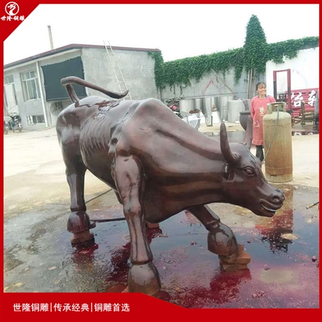景区户外大型铜牛 公园动物铜牛雕塑 世隆铜牛摆件
