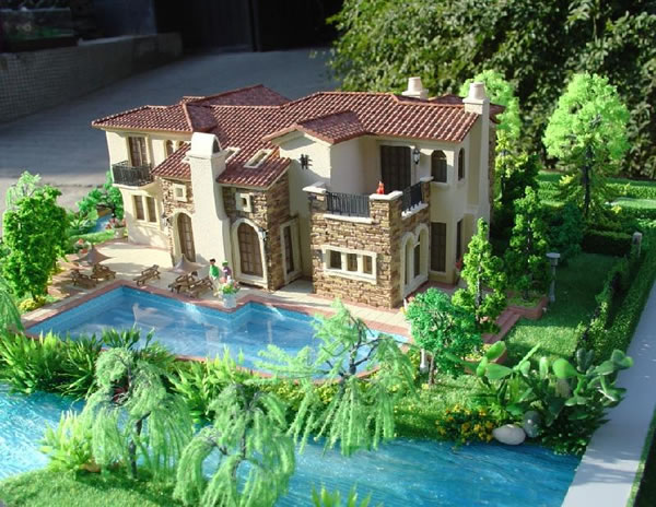 别墅电子沙盘模型别墅销售模型轻钢别墅销售模型厂房模型定制